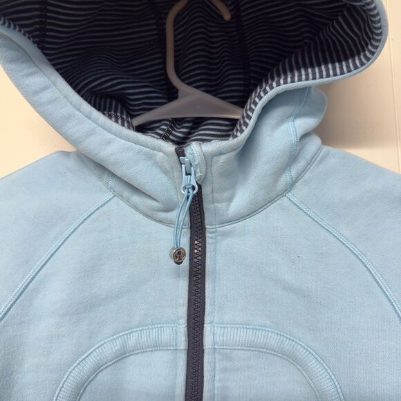 Lululemon Scuba Hoodie Striped Trim Shhh I’m Meditating Full Zip Up Women 6 GUC - Picture 4 of 12